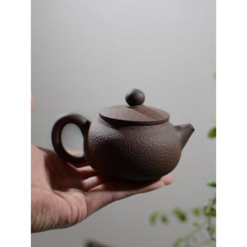 潮州手拉壺林南幽朱泥茶壺純手工迷你中式紫砂全手功夫茶具復古風