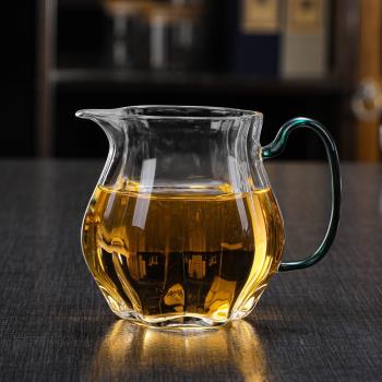 耐熱透明玻璃公道杯蘋果茶海耐高溫玻璃公道杯功夫茶具配件分酒器