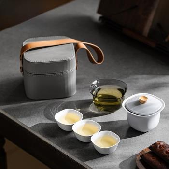purminerals簡約旅行茶具套裝隨身攜帶喝茶茶杯戶外四方杯