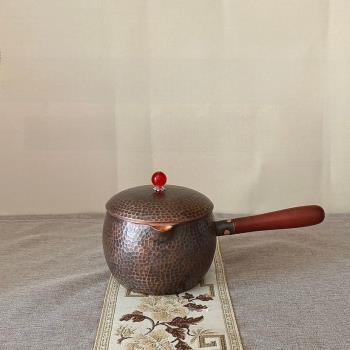 加厚煮茶復古紫銅銅壺罐罐大容量純銅水壺手工公道過濾家用茶壺