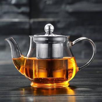23款加厚耐熱玻璃紅茶壺紅茶杯普洱壺不銹鋼內膽過濾泡茶壺雙耳沖