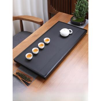 天然烏金石茶盤整塊單盤家用簡約現代客廳泡茶臺功夫茶具茶海托盤