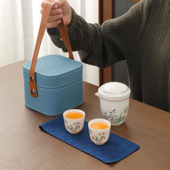 茶具外出攜帶包旅行工夫茶套裝隨身戶外露營快客杯一壺三杯泡茶壺