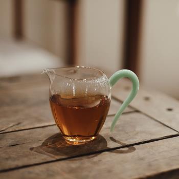 全球購FS公道杯側把加厚玻璃耐高溫功夫茶具分茶器泡茶杯過濾茶海