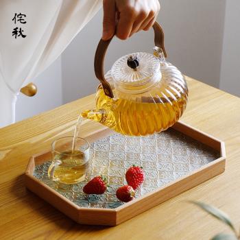 日式南瓜壺 耐高溫 玻璃煮茶壺 下午茶圍爐煮茶泡茶 養生壺茶具