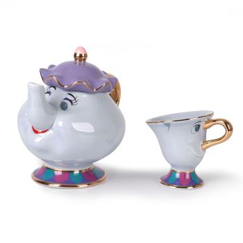 外貿爆款美女與野獸陶瓷茶壺Mrs.Potts和Chip美版茶煲太太