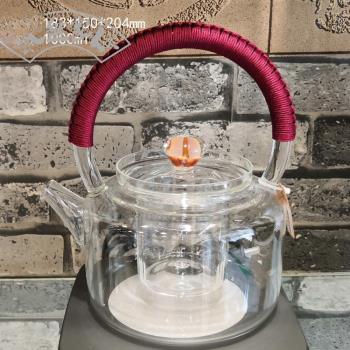 茶盤傢伙耐高溫玻璃茶壺加厚燒水壺電陶爐煮耐熱大容量泡花中式ml