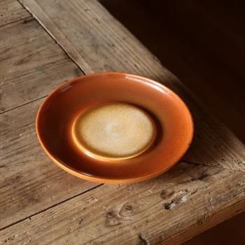 粗陶窯變壺承幹泡臺家用圓形陶瓷養壺儲水式茶盤底座復古小茶托盤