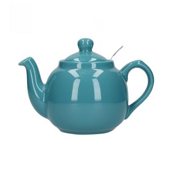 London Pottery藍綠色田園英式陶瓷花茶壺咖啡壺帶茶漏下午茶子時
