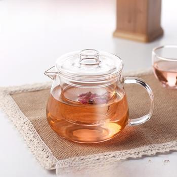加厚耐熱玻璃花茶壺壓嘴企鵝壺透明過濾功夫茶具套裝耐高溫泡茶壺