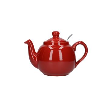 London Pottery紅色茶壺田園英式陶瓷花茶壺咖啡壺帶茶漏子時當歸