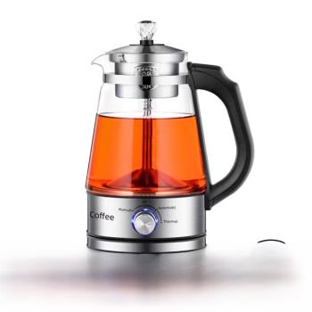 110V美規跨境全自動家用煮茶器開水壺玻璃電茶壺咖啡壺出國可以用