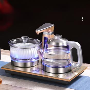 110V220V全自動上水電熱水壺燒水消毒煮茶器功夫茶具臺式一體茶爐