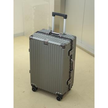 行李箱女萬向輪鋁框大容量結實耐用旅行箱20寸登機箱密碼箱拉桿箱