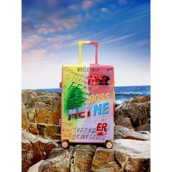 【明星同款】MAYERTRIP炫彩塗鴉行李箱高顏值靜音旅行箱登機皮箱