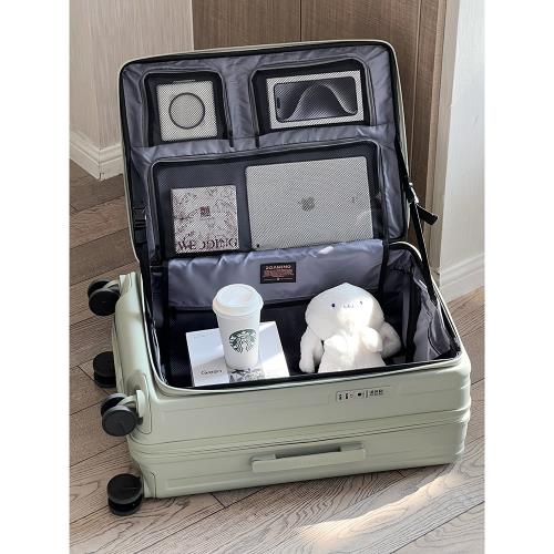 賓語新款可擴展側開蓋行李箱24拉鏈拉桿箱20寸旅行箱登機皮箱男女