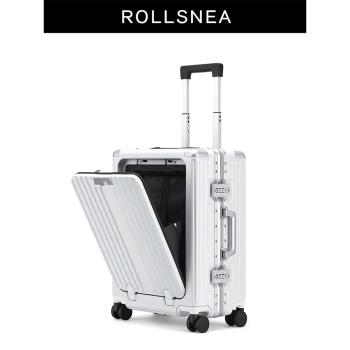 ROLLSNEA拉桿箱商務萬向輪行李箱前置開口電腦登機箱密碼旅行箱子