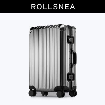 ROLLSNEA新款全鋁鎂合金拉桿箱萬向輪商務登機旅行箱包密碼行李箱