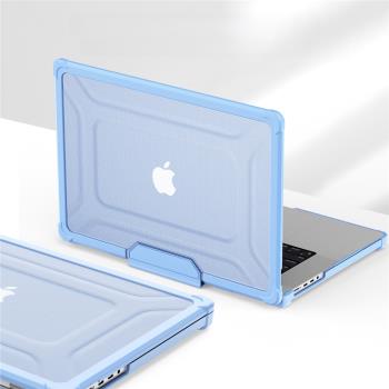 適用蘋果電腦殼MacbookAir13.6保護殼case Pro16筆記本MBP散熱M3外殼14寸透明M1超薄軟硅膠套連體全包帶支架