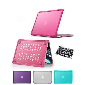 適用macbook air15寸保護殼蘋果筆記本a2681筆電pro13.3 14 16寸M1 M2透明硬質點狀散熱防摔套專利殼送鍵盤膜