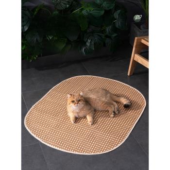 貓咪涼席墊子貓窩寵物專用冰墊降溫夏天睡墊耐抓耐咬夏季睡覺地墊