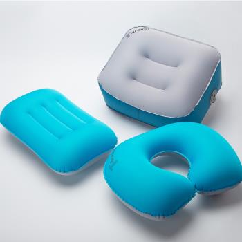 T-Travel 充氣飛機枕旅行充氣枕頭辦公室吹氣枕頸椎枕吹氣護腰枕