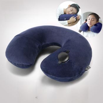 充氣枕午睡U型枕戶外長途高鐵護頸枕定辦公室午休便攜頸椎枕頭