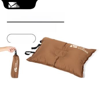 自動充氣枕戶外充氣枕頭便攜式旅行頭枕護頸枕高回彈海綿