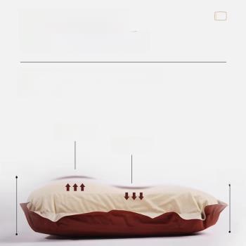 山約自動充氣枕頭戶外露營海綿便攜式旅行護頸枕睡枕奶酪u型枕頭