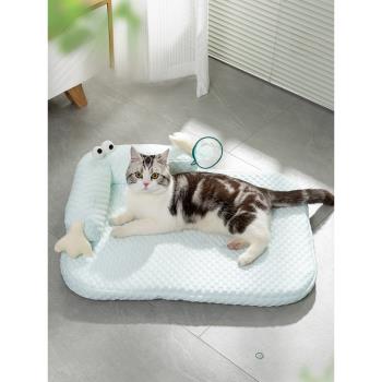 貓窩夏天四季通用貓狗床墊小型犬沙發睡覺窩可拆洗網紅涼席冰墊