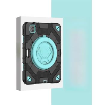 iPadPro防摔保護殼適用蘋果平板電腦Air6迷你7Mini6矽膠全包iPad10帶旋轉支架9代10.2筆槽11寸兒童新款45防彎