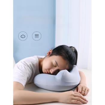 飛祺蓮充氣枕旅行便攜睡覺靠枕按壓頸椎脖枕飛機坐車午睡吹氣枕頭