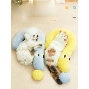 狗狗枕頭夏天網紅墊子四季通用頸枕柔軟毛毯睡覺用小貓窩寵物用品