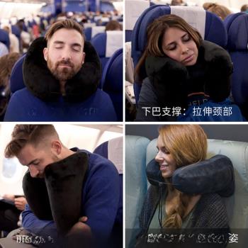 頸枕旅行u型枕充氣枕頭 h戶外汽車長途飛機護頸枕午睡枕連帽