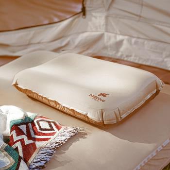 自動充氣枕頭戶外露營旅行便攜易收納3D舒適靠枕高彈力回棉奶酪枕