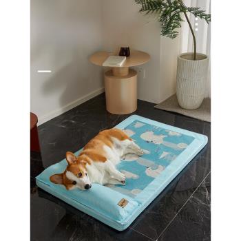 狗墊子夏天涼席冰墊睡覺用地墊可拆洗狗床窩四季通用寵物貓咪睡墊
