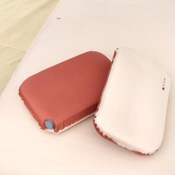 自動充氣枕頭戶外3D奶酪枕靜音海綿枕頭露營旅行便攜易收納充氣枕