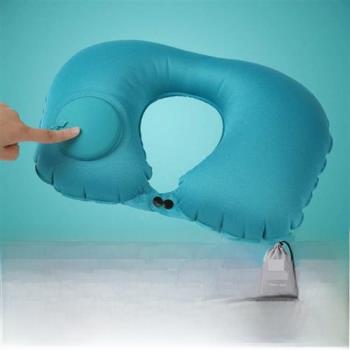 2023年新款便攜充氣頸枕u型枕按壓充氣自動充氣旅行枕TPU充氣枕頭