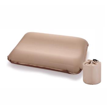 戶外3D卡其色自充氣枕頭野外露營便攜奶酪枕頭重320g舒適靠枕