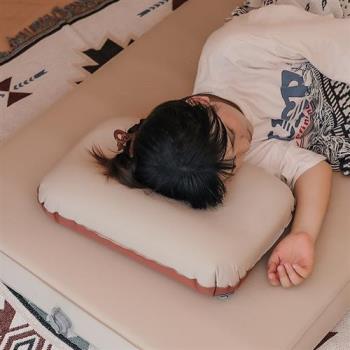 戶外3D海綿充氣枕奶酪枕自動充氣枕頭午休靠枕便攜易收納野營枕