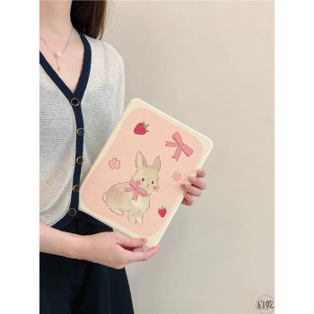 啟乾 可愛蝴蝶結兔子適用ipad保護殼套air5帶筆槽11寸mini6蘋果pro平板2022磁吸2021全包書本式旋轉支架2018