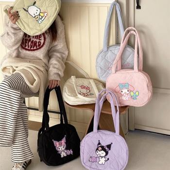 日本三麗鷗授權正版庫洛米玉桂狗hellokitty美樂蒂單肩包可愛女生