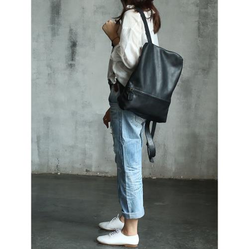 高級感雙肩包 頭層牛皮薄款大容量真皮ins女 潮背包防盜女包輕便