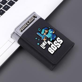 我的世界Minecraft周邊錢包苦力怕兒童卡通錢夾學生帆布零錢包男