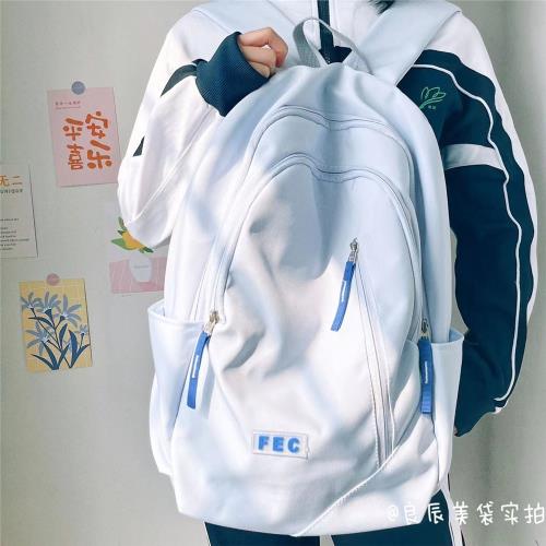 書包女ins日系簡約大容量雙肩包原宿韓版純色高中生大學生背包潮