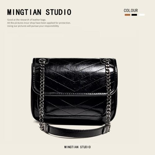 MINGTIAN夏季復古鏈條小方包2024新款潮ins洋氣百搭單肩斜挎包女