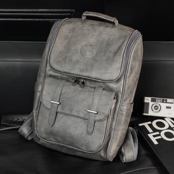 2024新款復古大容量雙肩包韓版背包潮流時尚學生書包電腦包旅行包