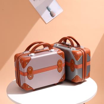 2022 Retro style hand luggage female 14-inch cute cosmetic c