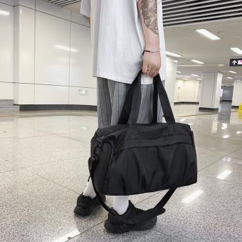 大容量手提純色健身包百搭時尚便捷旅行包新款ins街頭潮流行李包