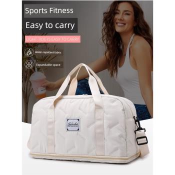 旅行包女大容量輕便手提行李包干濕分離待產收納包出差運動健身包